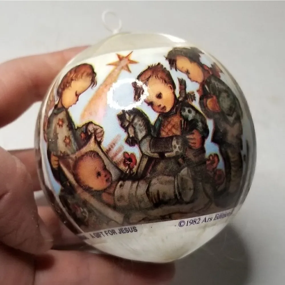 MJ Hummel vintage Christmas ornament bulb 1982 third edition a gift for Jesus
